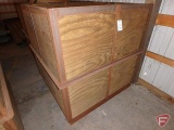 Scrap wire bin, 4x4x4ft, steel frame, 3/4in treated plywood, with barrels (2)