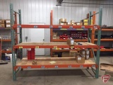 Pallet racking, 8ft tall, 3ft deep, 9ft wide, with shelf material; disassembled, palletized, and