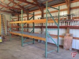Pallet racking, 10ft tall, 4ft deep, 8ft wide, with shelf racks; disassembled, palletized, and