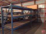 Pallet racking, 7ft tall, 4ft deep, 8ft wide, with shelf material; disassembled, palletized, and
