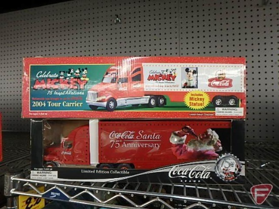 Buddy L Big Brute Hauler, 2004 Coca-Cola celebrating Mickey semi truck and trailer and