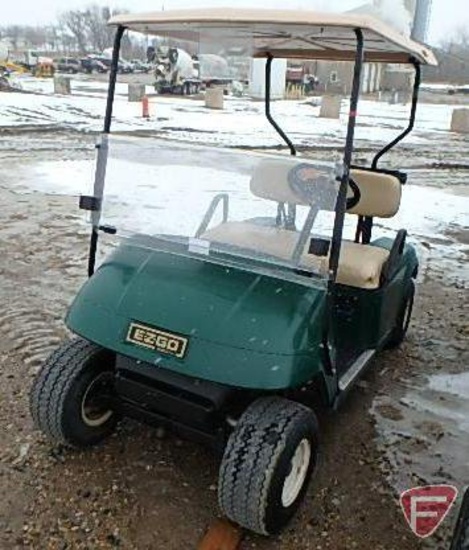 2004 EZ-GO TXT electric golf car, with folding windshield, top, and club racks, SN: 2211919