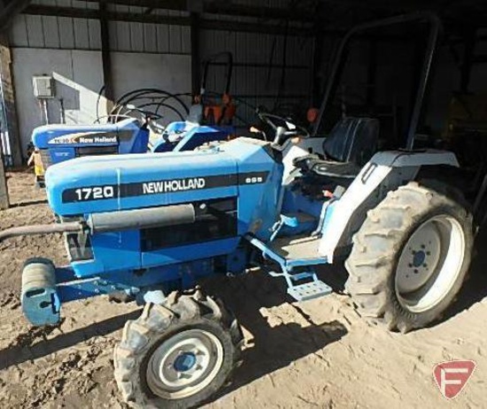 New Holland 1720 SSS compact utility tractor with FWA, ROPS, 5 suitcase weights, 2109 hours