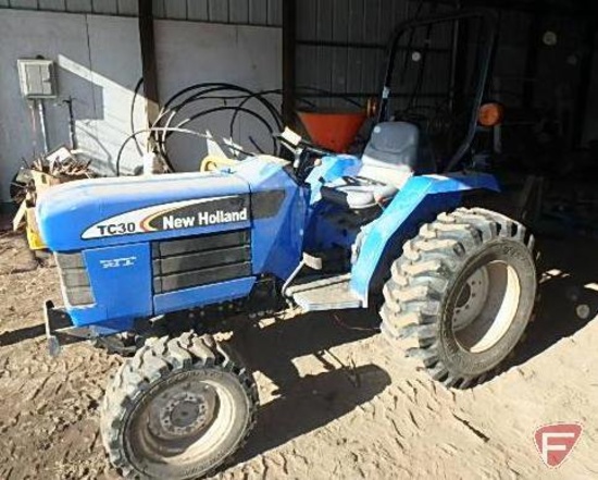 New Holland TC30 compact utility tractor with FWA, ROPS, 908 hours, 540 PTO