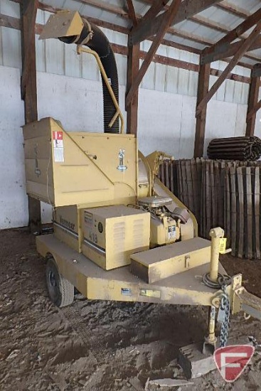 VERMEER model 418 wood/brush chipper on pull type two wheel trailer