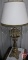 Vintage brass table lamp with crystal fringe shade, 32inH