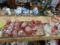 Ruby/clear glass pieces, dessert cups, vase, candy dishes, bowls, serving items,