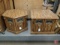 Wood end tables/storage cabinets, square is 24inx24in, hexagon is 23in, Both