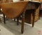 Wood drop leaf table and (2) table lamps, All 3