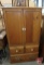 Wood storage/entertainment cabinet with 2 drawers and 2 doors, 52inHx31inWx17inD