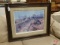 Framed and matted print, Leavin Shelter by Les Kouba, 3600/5000, 30inHx36inW, and