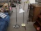 Floor lamps, one has pewter like finish, one is gold like finish