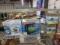 Assortment of aquariums, shelf