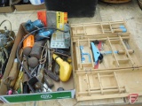 Childs carpenter box with some tools and box of screw drivers and wrenches