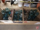 Canning jars, clear, blue, and pink, All 3 boxes