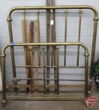 Brass headboard and footboard with rails, 54inW