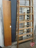 Wood 16foot step ladder and wood folding doors