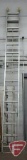 Caprum aluminum extension ladder, Model 387, 25foot, and light changer rod, Both