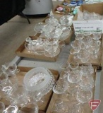 Fostoria Swirl dishes, plates, stemware, center pieces, all 5 boxes