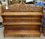 Vintage carved shelf with plate grooves, seller states artist is Hans Sandom