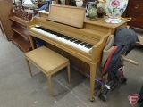 Kimball piano with bench, mover not included