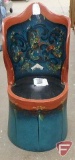 Norweigen folk art, Kubbelstol chair, Rosemaling. Owner states it was done by Karen Jensen