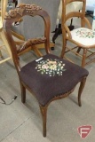 Side chair with needle point seat