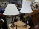 Table top lamps, heavy bases-both