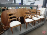 Nichols Co. table with (6) chairs, (2) leaves and pads