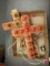 Vintage velour crosses and vintage Christmas stamps