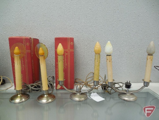 (2) Vintage Noma Decorative Lighting Products electric lamps and (2) Vintage electric lamps