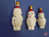 (3) Vintage glass snowman light bulbs