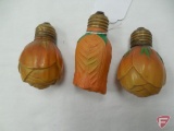 (3) Vintage glass flower light bulbs