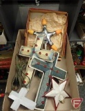 Vintage metal crosses with metal Noma lighted star