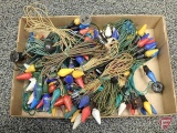 Vintage Christmas lights, some cloth some plastic electrical cords