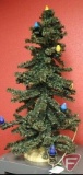 Vintage Christmas tree with lights, approx. 3 ft.