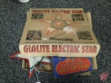 Vintage tree top star and other plastic and metal stars, some as is