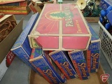 Vintage Christmas lights, Sterling, Paramount, in boxes, on cloth cord, some box damage