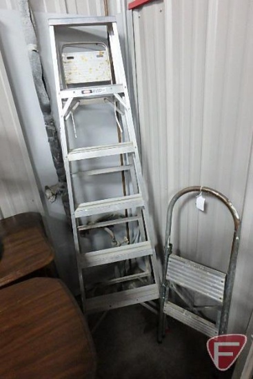 Werner 6ft aluminum step ladder and metal step stool, Both