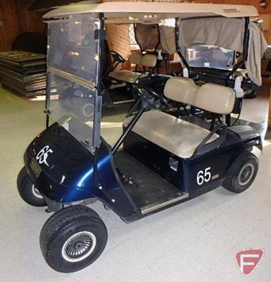 EZ-GO electric golf car, Precision Drive System, canopy, windshield, golf bag cabana cover