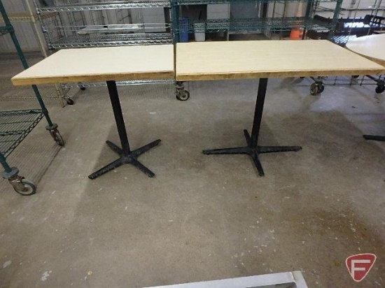(2) tables with metal base