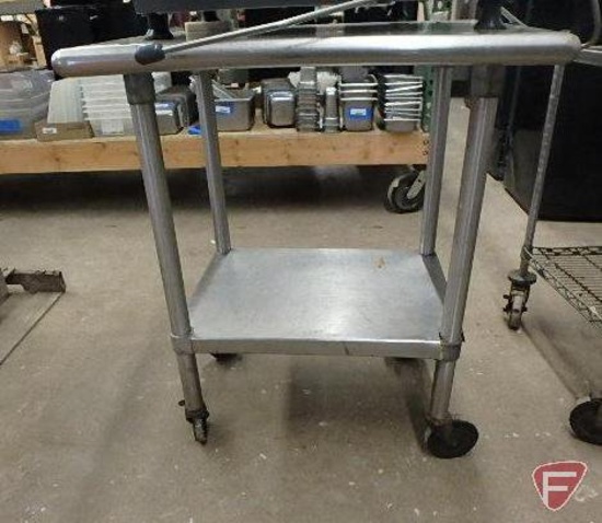 Stainless steel table on casters with under shelf