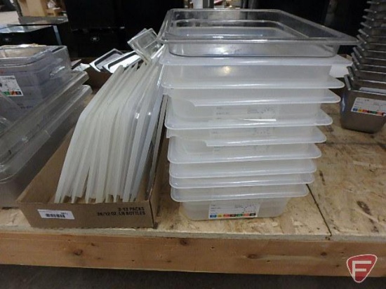 1/2 size Cambro plastic pans and matching lids