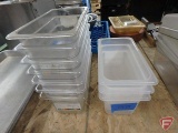 1/3 size Cambro and Winco plastic pans