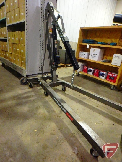 Pittsburgh Automotive heavy duty 1 ton folding shop crane/cherry picker with 3 ton long arm