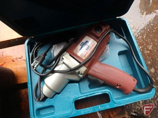 110V electric impact wrench in case, 1/2" drive