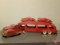 Vintage rare Marx Toys Pressed Tin Motor Transit Car Carrier Tractor Trailer with (2) cars, 1930s