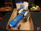 Ertl die cast Ford tractor and Ertl New Holland T8050 with Sprayer, 1/64, No13782, Both