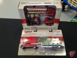 Tomy Ertl Case IH Dodge Pickup with trailer and bales, 1/64, No14855, and