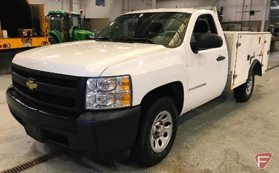 2008 Chevrolet Silverado Pickup Truck with Utility Box, VIN # 1gcec14c28z263833